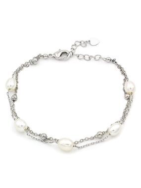 Nwt White freshwater Pearl sterling silver bracelet